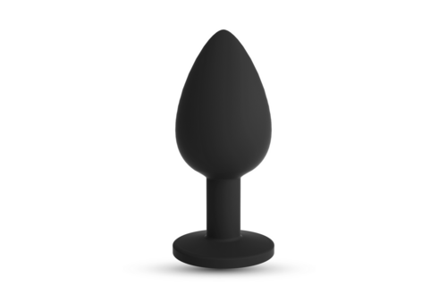 Camileo Analplug 9,5 cm Schwarz mit austauschbaren Edelsteinen