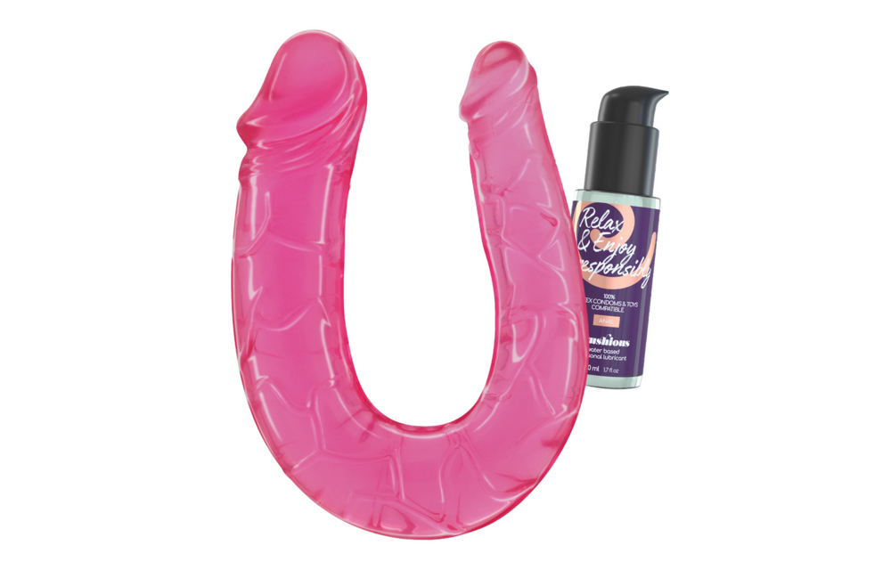 Deep Diver 11,5 cm – Dubbele Dildo & Anaal Glijmiddel Roze