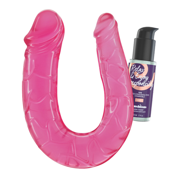 Deep Diver 11.5 cm – Double Dildo & Anal Lubricant Pink