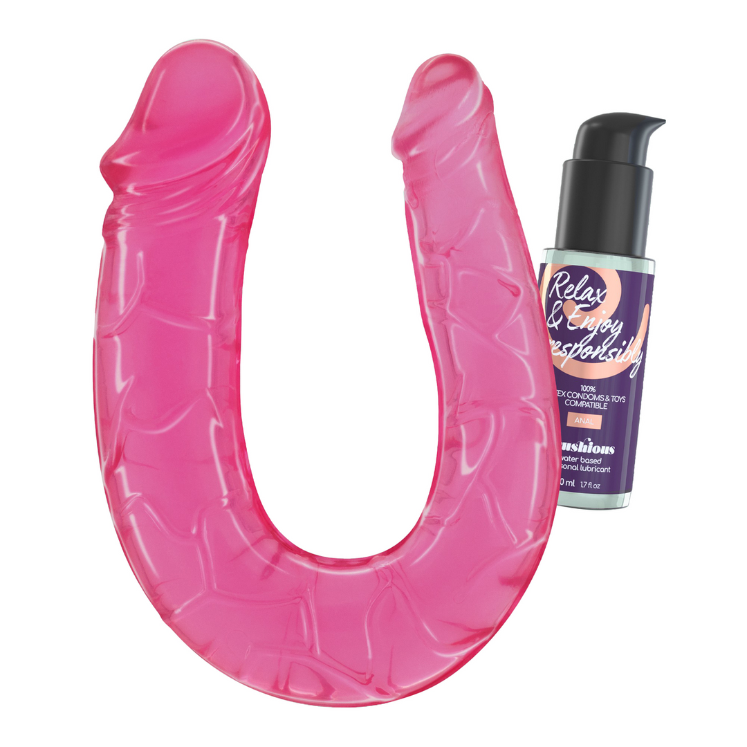 Deep Diver 11.5 cm – Double Dildo & Anal Lubricant Pink
