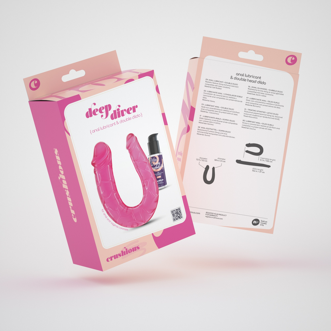 Deep Diver 11.5 cm – Double Dildo & Anal Lubricant Pink