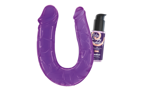 Deep Diver - Double Dildo with Anal Lubricant - 1.7 fl oz / 50 ml - Purple