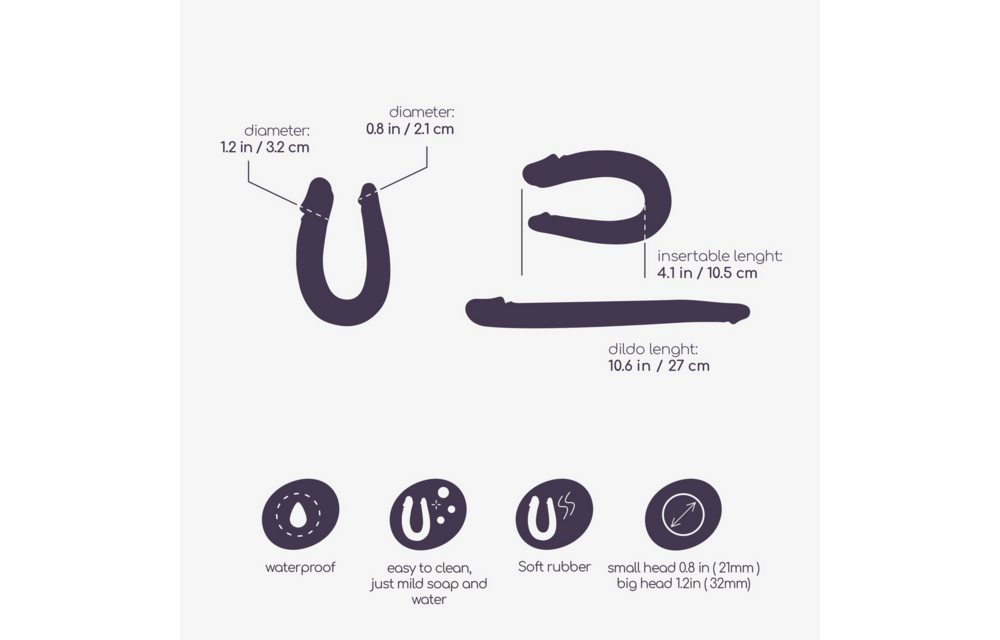 Deep Diver Dubbele Dildo 11,5 cm + Anaal Glijmiddel Paars