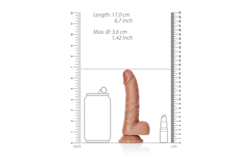 RealRock Curved Dildo 12.5 cm with Suction Cup & Balls