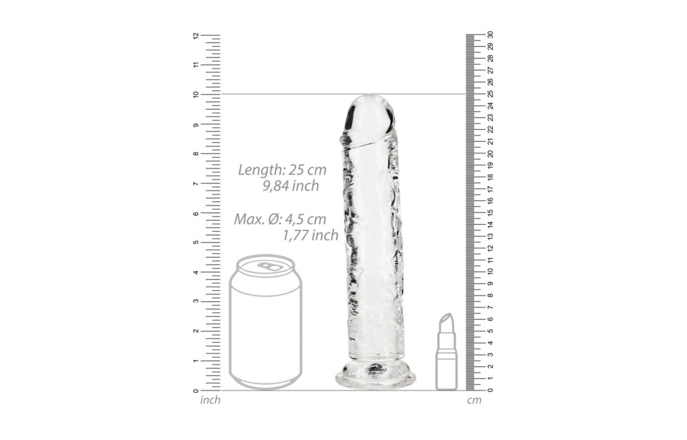 Rechte Dildo met Zuignap 23 cm en 7,2 cm Breed - RealRock