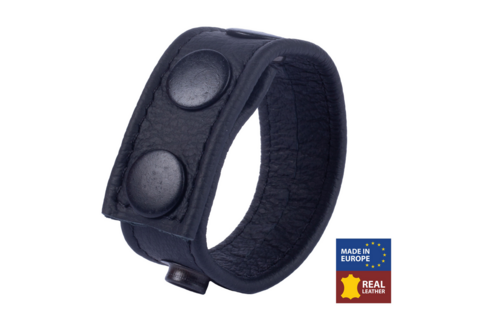 Cocky Leather Cock Ring Black - Adjustable & Comfortable