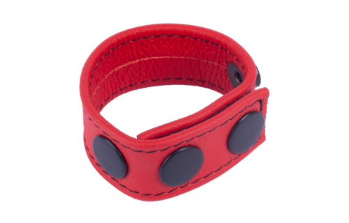 Verstelbare Rood Leren Cockring | Intens Genot & Comfort