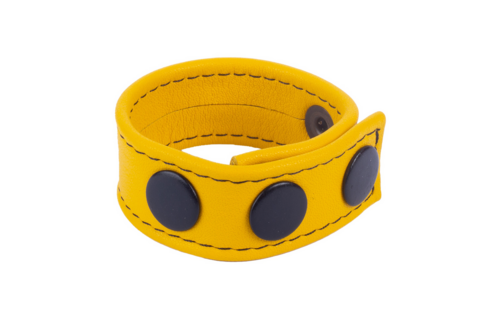 Cocky Adjustable Leather Cock Ring Yellow – Comfort & Stimulation