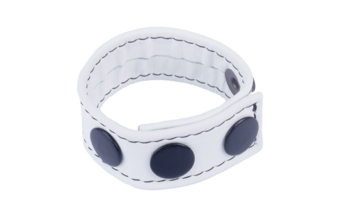 Cocky - Adjustable Leather Cockring - White
