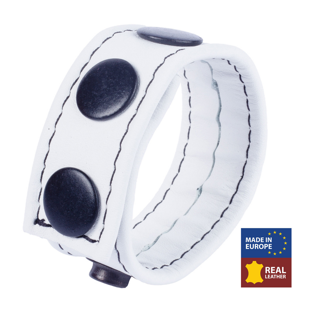 Cocky - Adjustable Leather Cockring - White