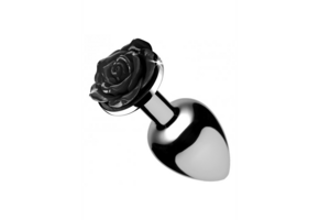 Schwarzer Rosen-Buttplug Medium 8,9 cm – Stilvoll & sinnlich