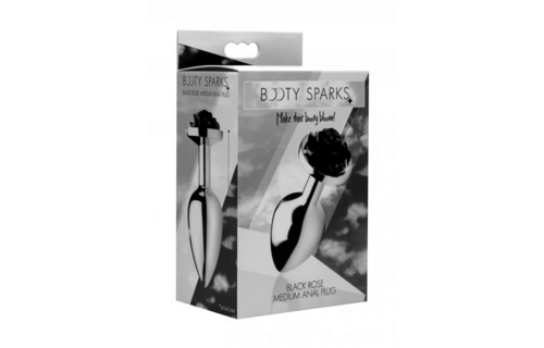 Schwarzer Rosen-Buttplug Medium 8,9 cm – Stilvoll & sinnlich