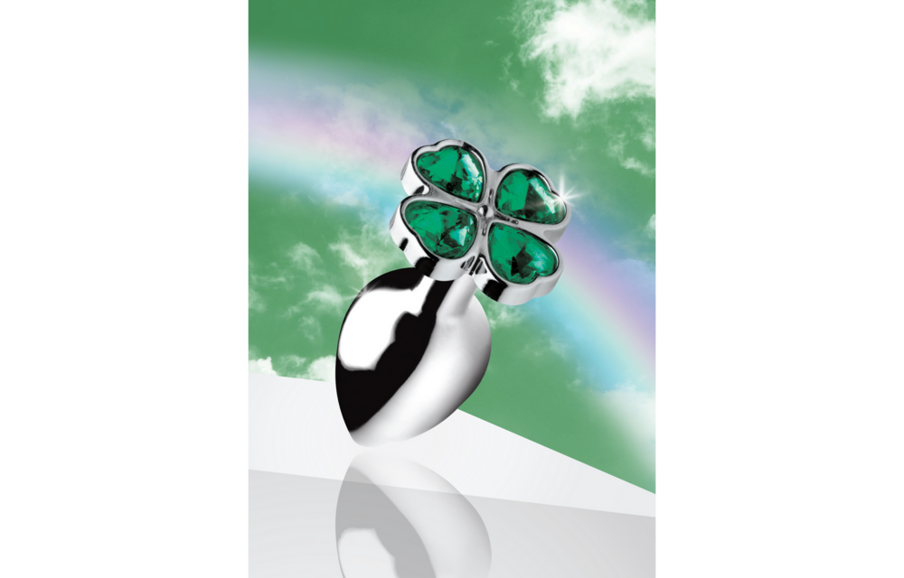 Lucky Clover Gem Buttplug 6,6 cm - Kleine Metalen Plug