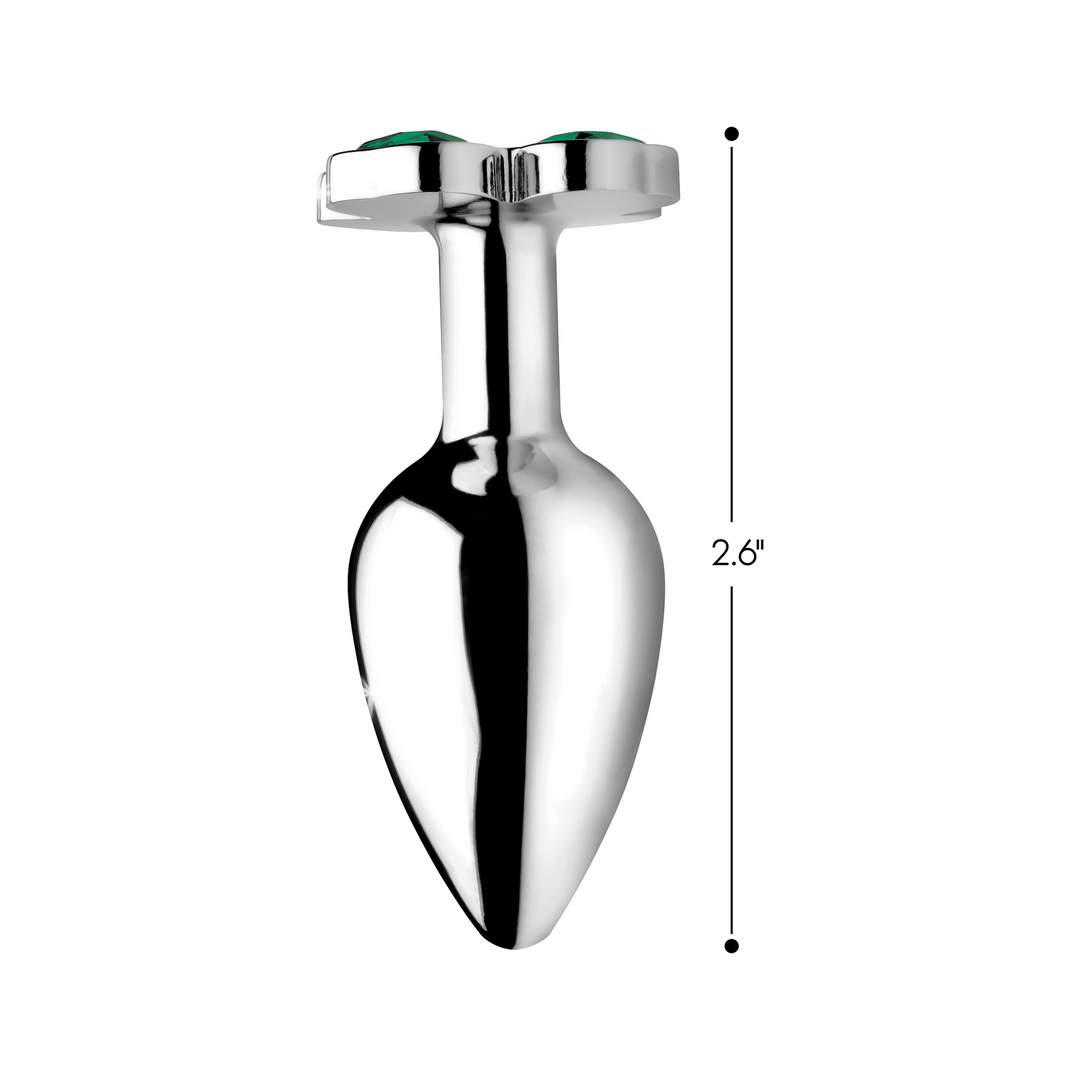 Lucky Clover Gem Buttplug 6,6 cm - Kleine Metalen Plug