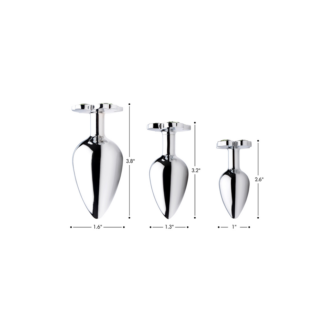 Lucky Clover Gem Butt Plug 6.6 cm - Small Metal Plug