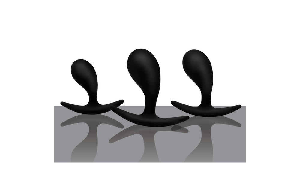 Dark Droplets 3-teiliges Anal-Trainer-Set Schwarz 7,4 cm