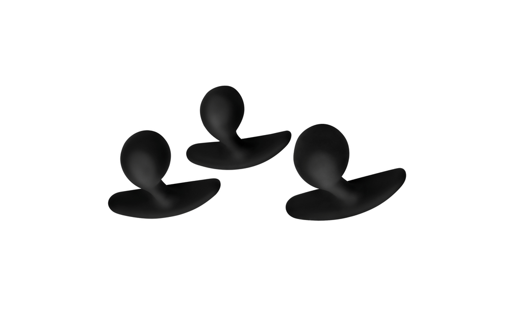 Dark Droplets 3-teiliges Anal-Trainer-Set Schwarz 7,4 cm