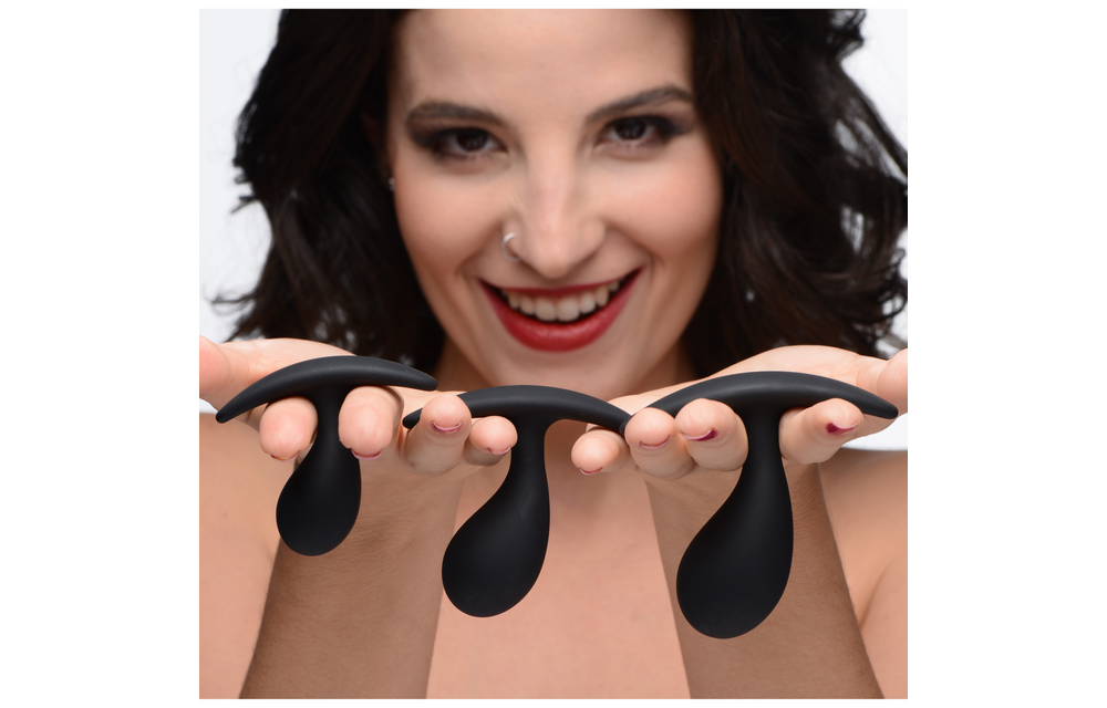 Dark Droplets 3-teiliges Anal-Trainer-Set Schwarz 7,4 cm