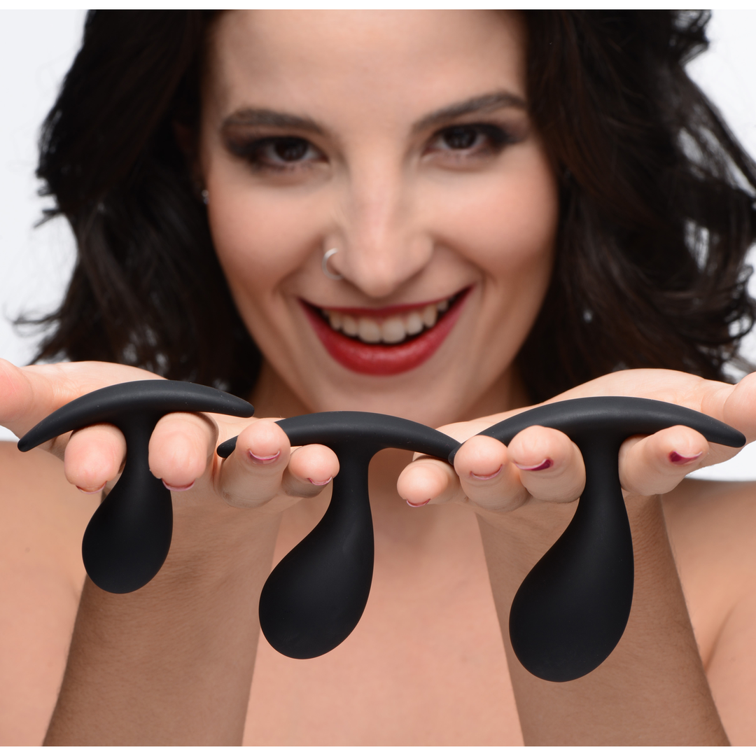 Dark Droplets 3-piece Anal Trainer Set Black 7.4 cm
