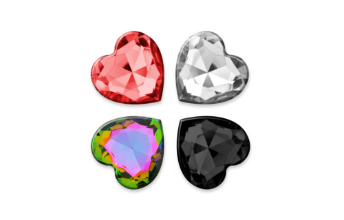 Cuore Anale Plug 9,5 cm Zwart met Verwisselbare Edelstenen