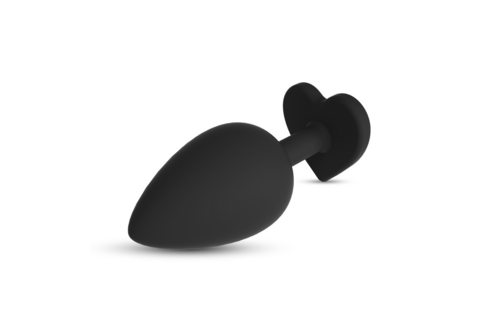 Cuore Anale Plug 9,5 cm Zwart met Verwisselbare Edelstenen