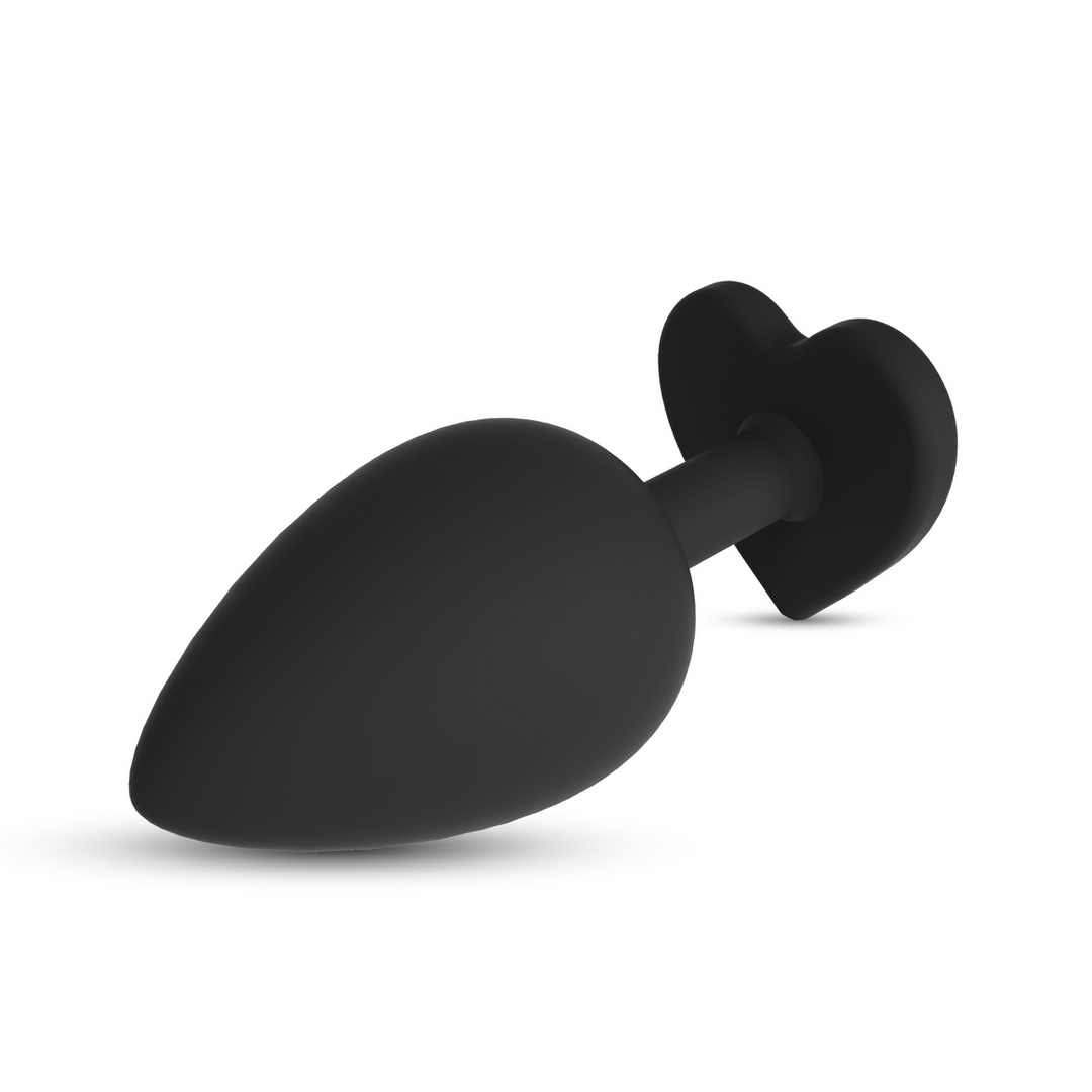 Cuore - Anal Plug with Four Interchangeable Jewels - Large - Black