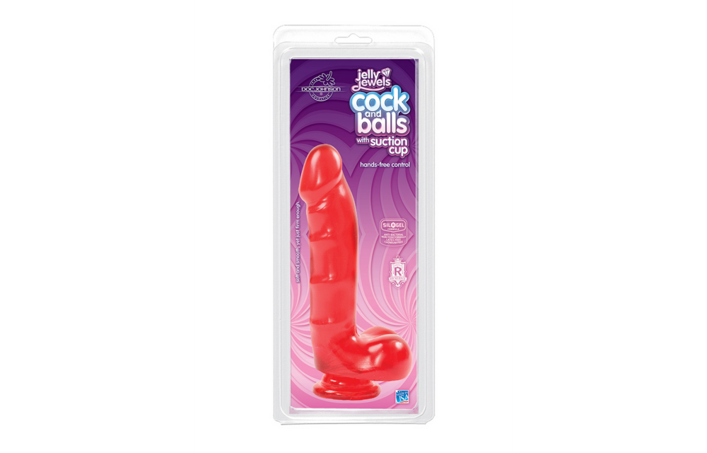 Kuur en Ballen met Zuignap 17 cm - Jelly Jewels Plezier