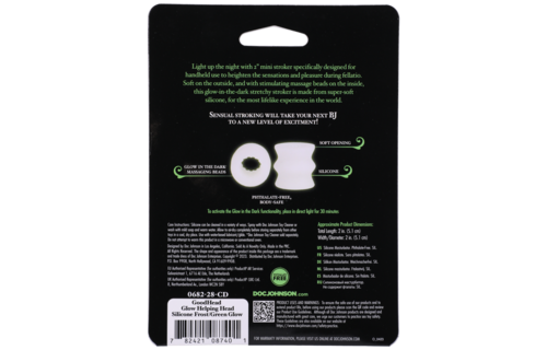 Glow Helping Head Silicone - Masturbator Sleeve - Frost / Green Glow