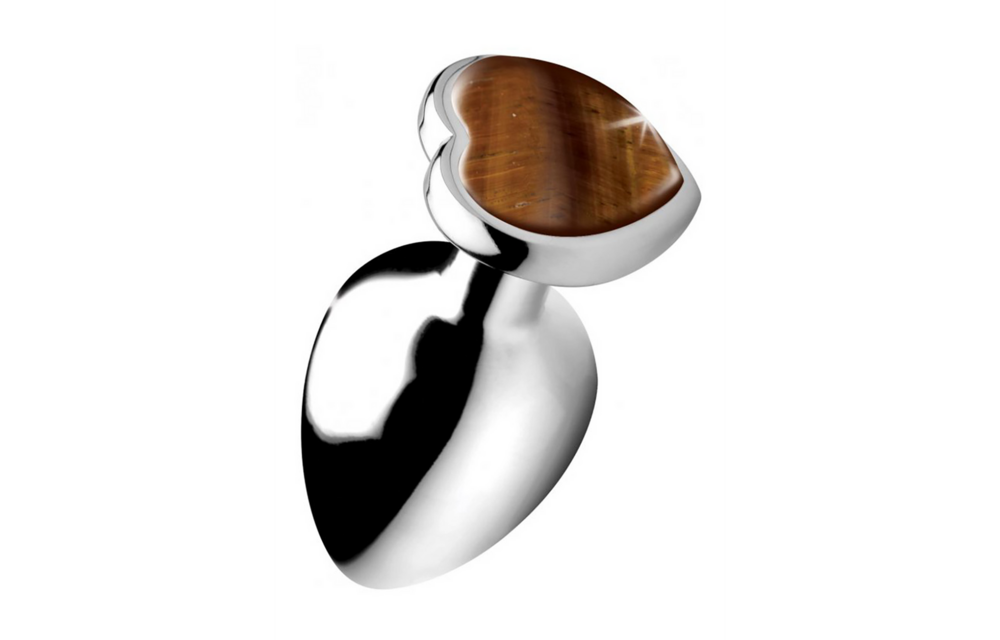 Tigerauge-Herz-Buttplug Groß 9,4 cm – Furchtloses Vergnügen