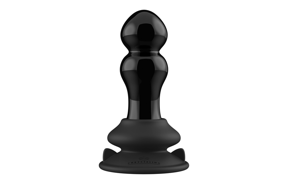 Rimly Glas-Buttplug 5,1 cm | Vibrierend mit Saugnapf