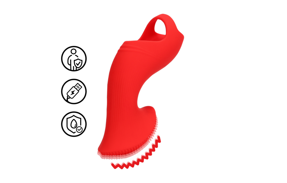 Strukturierter Fingervibrator Sunrise Red – Intensive Empfindungen