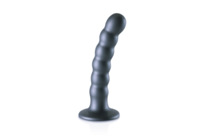 Perlenbesetzter Silikon-G-Punkt-Dildo 13,8 cm – 5,4 cm Gunmetal