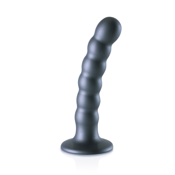 Beaded Silicone G-Spot Dildo 13.8 cm - 5.4 cm Gunmetal