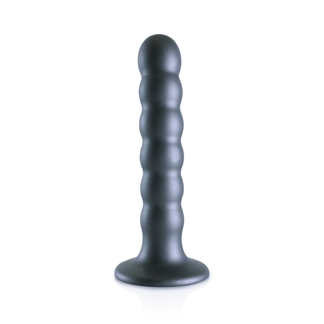 Beaded Silicone G-Spot Dildo 13.8 cm - 5.4 cm Gunmetal