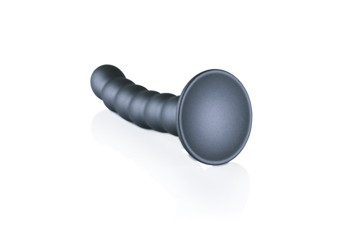 Beaded Silicone G-Spot Dildo - 5'' / 13 cm - Gunmetal