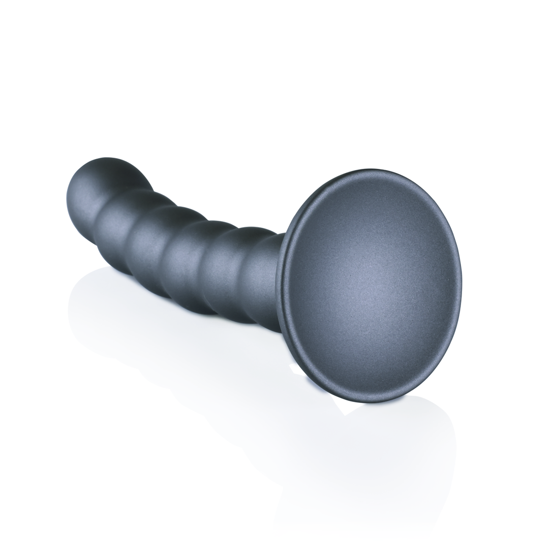 Beaded Silicone G-Spot Dildo 13.8 cm - 5.4 cm Gunmetal