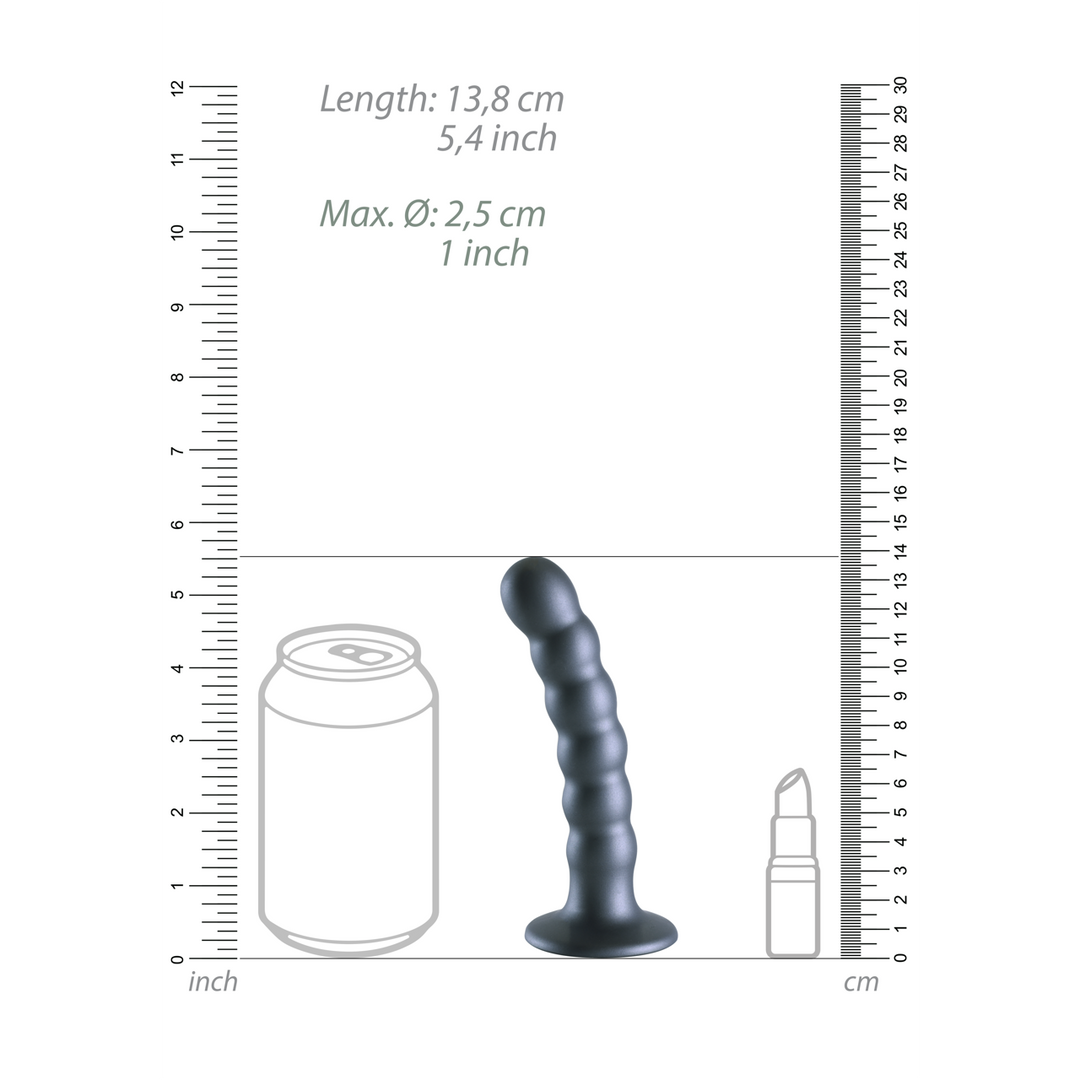 Perlen silikon G-Punkt Dildo - 5'' / 13 cm - Gunmetal