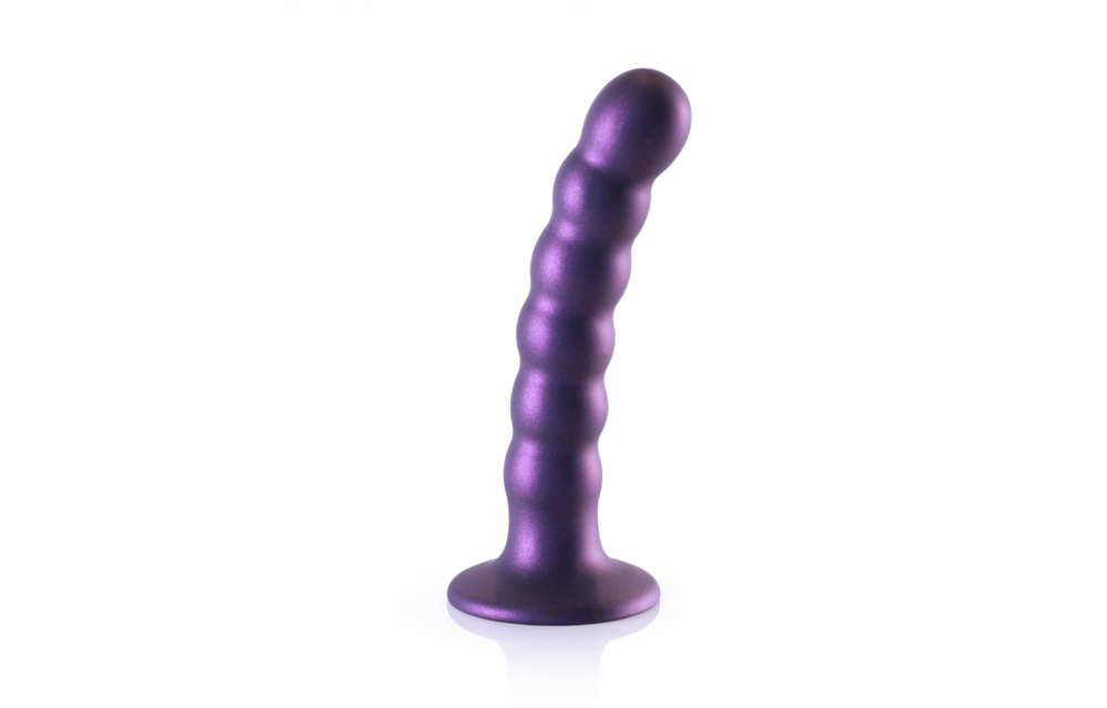 Perlen Silikon G-Punkt Dildo - 5'' / 13 cm - Metallic Lila