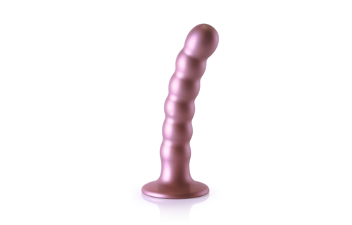 Beaded Silicone G-Spot Dildo - 5'' / 13 cm - Roségoud