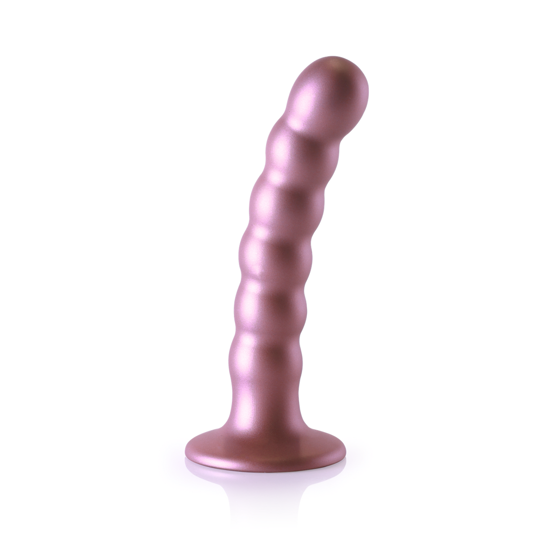 Perlen-Silikon G-Punkt Dildo - 5'' / 13 cm - Roségold
