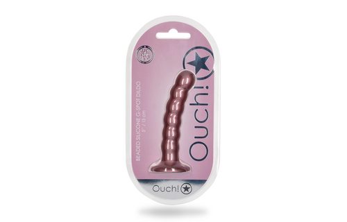 Gekraalde Siliconen G-Spot Dildo Roségoud 13x5,4 cm