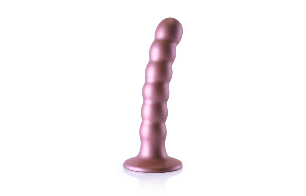 Perlen-Silikon G-Punkt Dildo - 5'' / 13 cm - Roségold