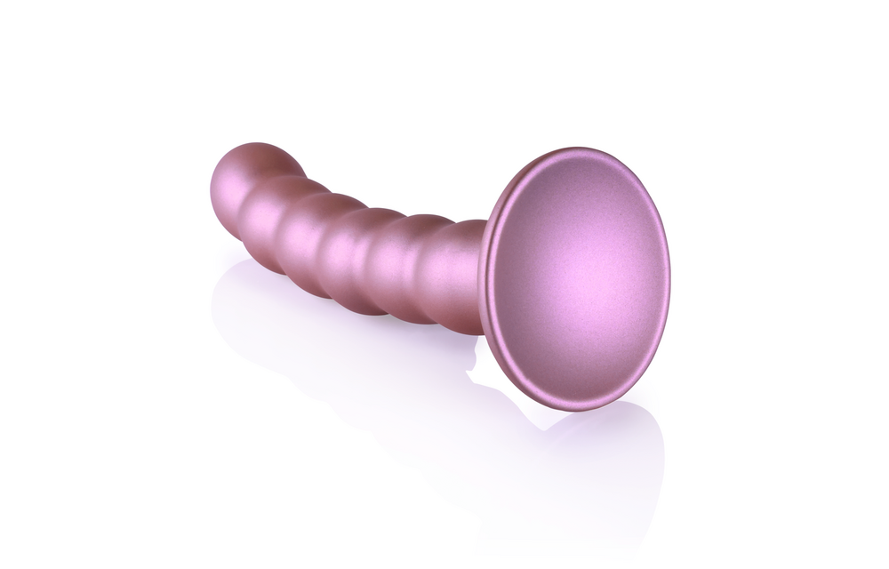 Gekraalde Siliconen G-Spot Dildo Roségoud 13x5,4 cm