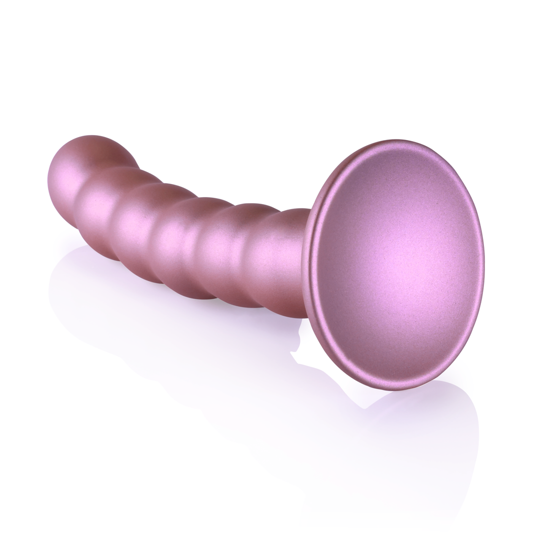 Beaded Silicone G-Spot Dildo Rose Gold 13 x 5.4 cm