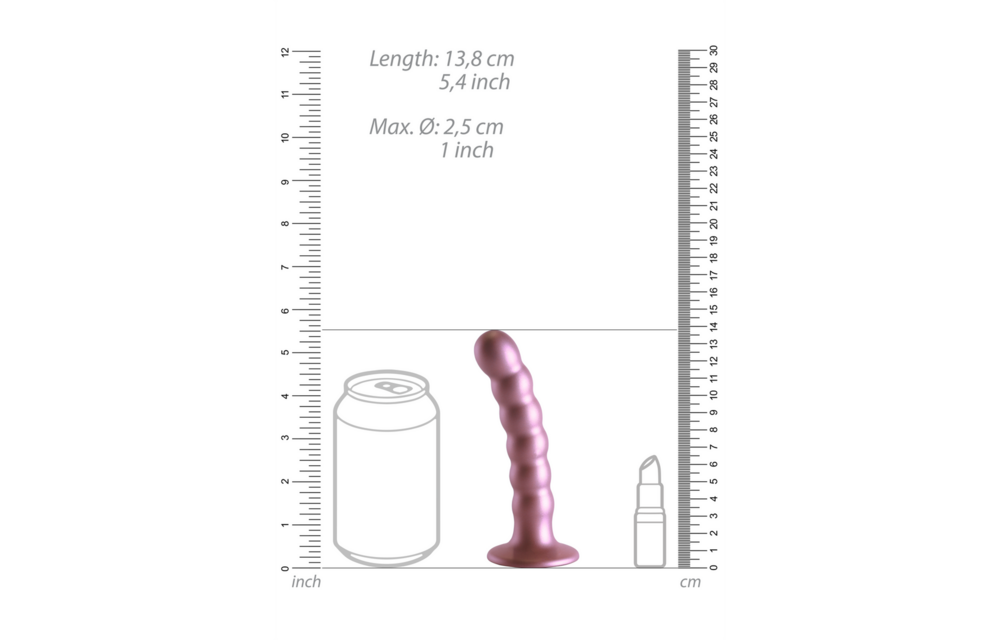 Gekraalde Siliconen G-Spot Dildo Roségoud 13x5,4 cm