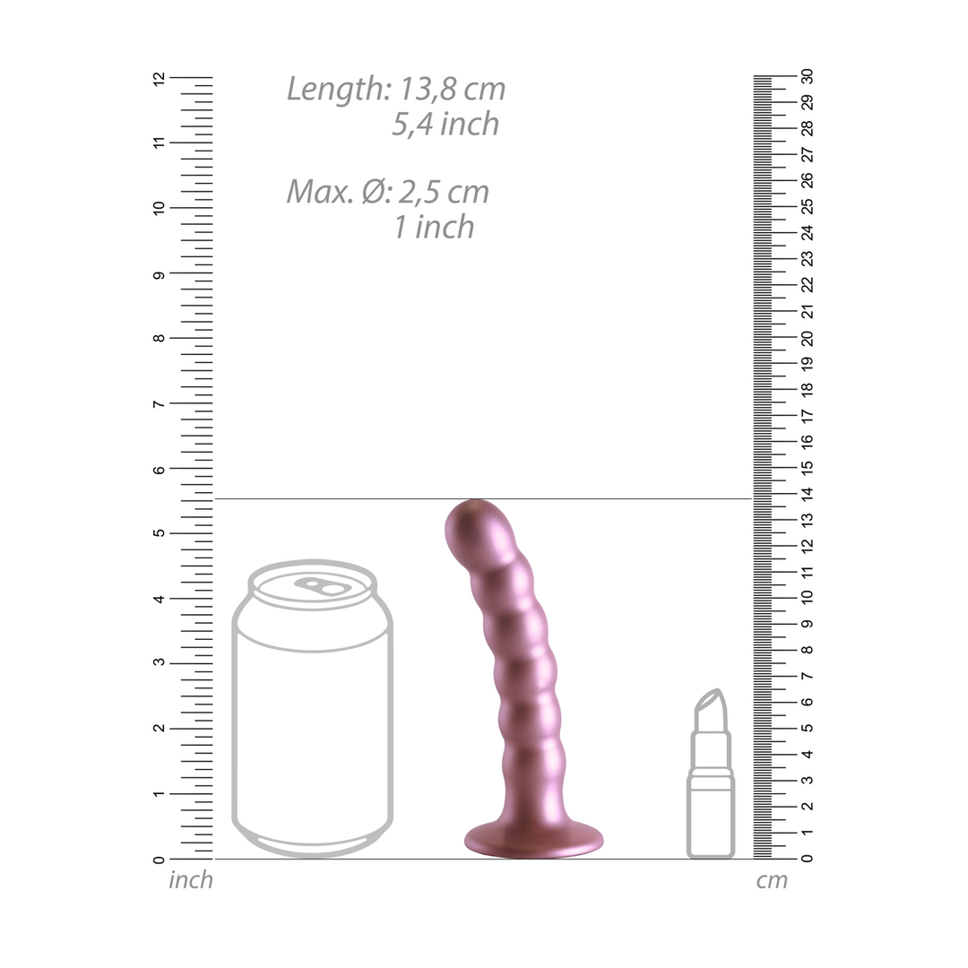 Beaded Silicone G-Spot Dildo - 5'' / 13 cm - Rose Gold