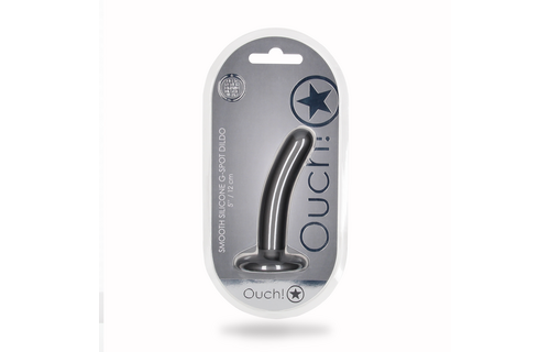 Soft Silicone G-Spot Dildo 12.4 cm Gunmetal - Ouch!