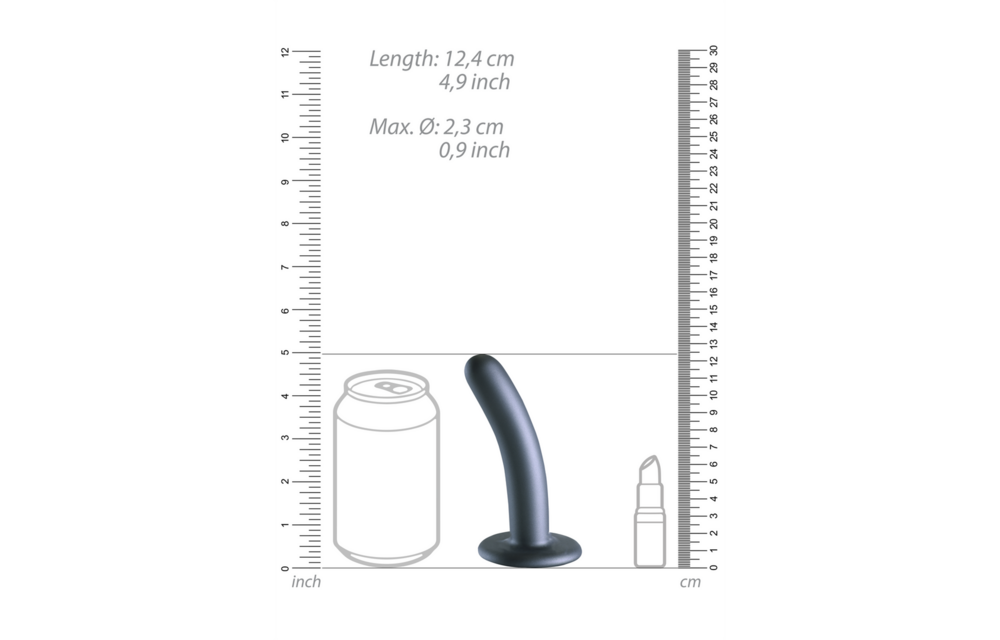 Soft Silicone G-Spot Dildo 12.4 cm Gunmetal - Ouch!