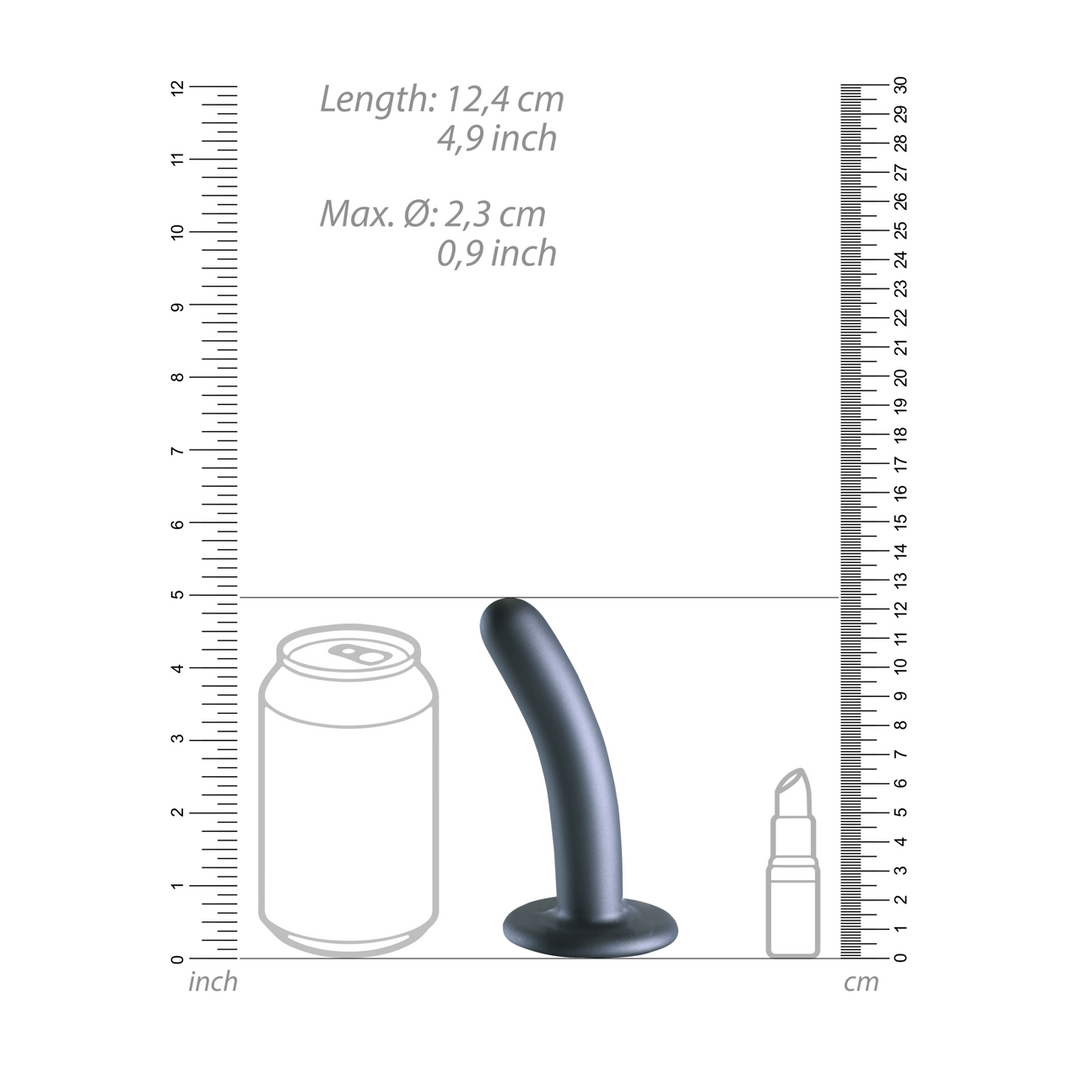 Soft Silicone G-Spot Dildo 12.4 cm Gunmetal - Ouch!