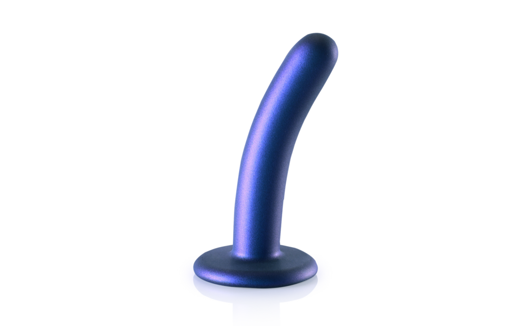 Zachte Siliconen G-Spot Dildo - 5'' / 12 cm - Metallic Blauw